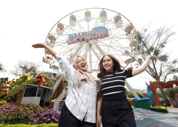 Keindahan Taman Bunga Dan Lanskap Pegunungan Kota Batu Dengan Santai Dari Atas Sky Wheel