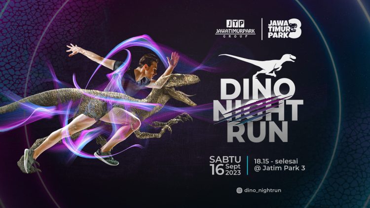 Dino Night Run, Lari Sambil Wisata Menyusuri Area Jatim Park 3 Pada Malam Hari