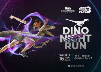 Dino Night Run, Lari Sambil Wisata Menyusuri Area Jatim Park 3 Pada Malam Hari